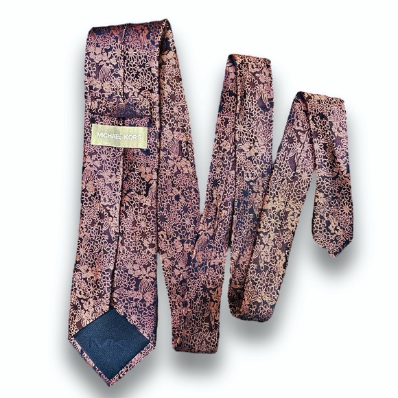 MICHAEL KORS Iridescent Silk Jacquard Floral Tie - Picture 3 of 5